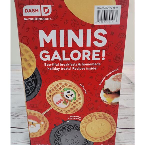 Dash MultiMaker Mini Waffle System w/ 7 Removable Plates - Picture 3 of 6